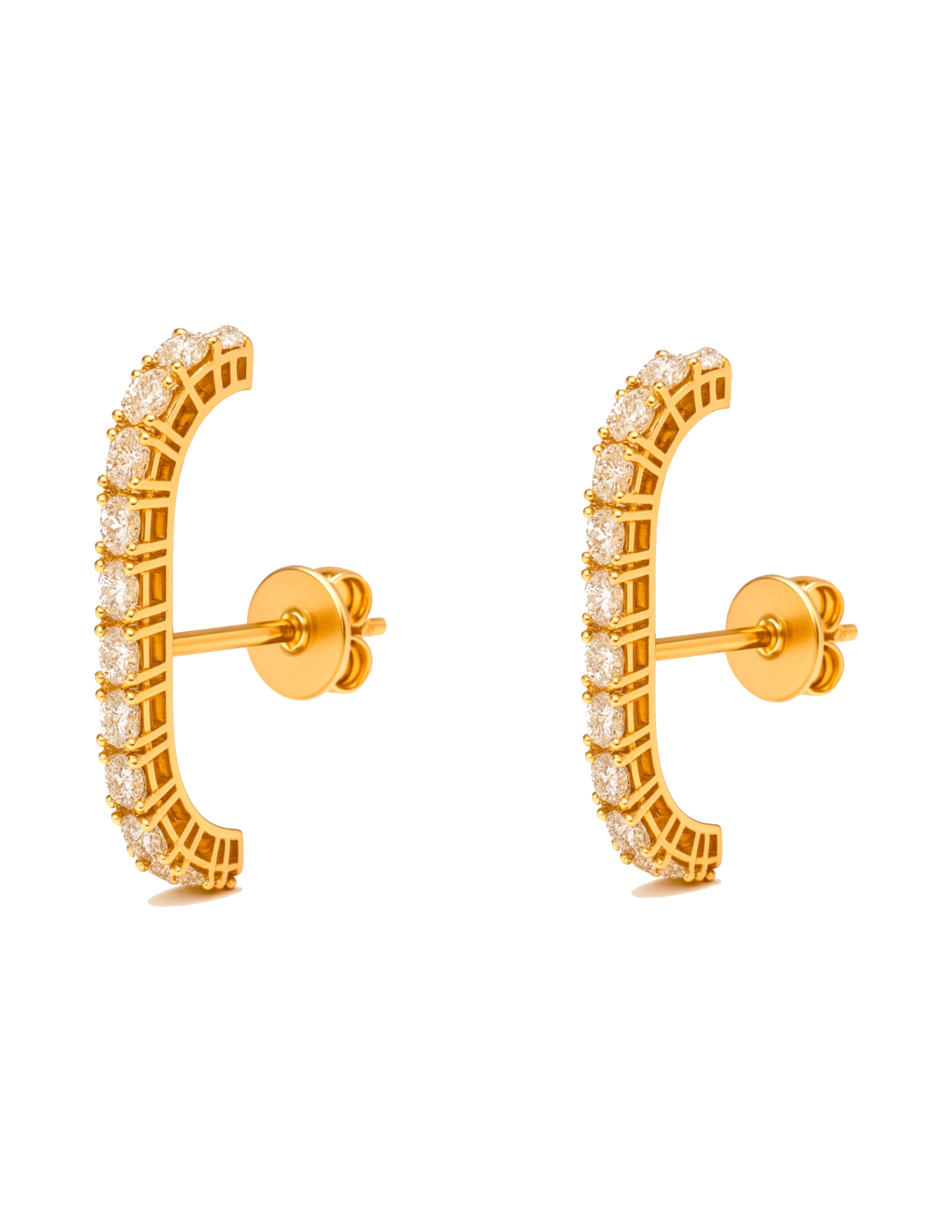 Seraphina Earrings | 14K Gold Diamond Pavé Earrings – Veranasi